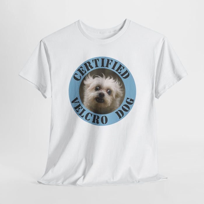 Certified Velcro Dog T‑Shirt — Funny Cute Small Dog Face Tee
