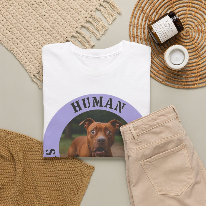 Pit Bull Human Security Blanket T-Shirt — Funny Dog Photo Tee for Dog Lovers