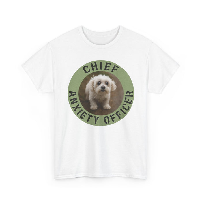 Chief Anxiety Officer T-Shirt — Cute Puppy Graphic Tee for Dog Lovers