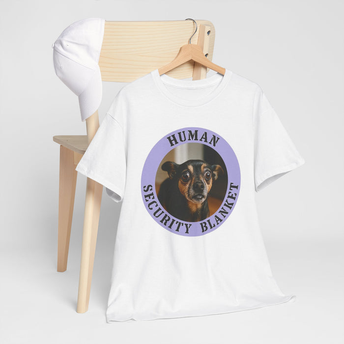 Human Security Blanket T-Shirt — Funny Dog Rescue Lover Tee