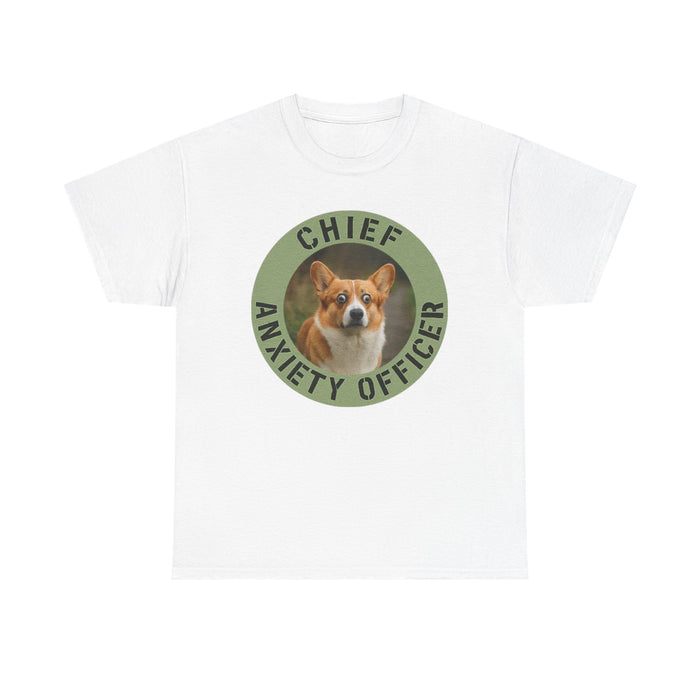 Chief Anxiety Officer T-Shirt — Cute Corgi Anxiety Officer Graphic Tee