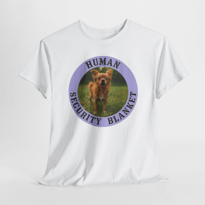 T-Shirt — "Human Security Blanket" Cute Dog Photo Tee