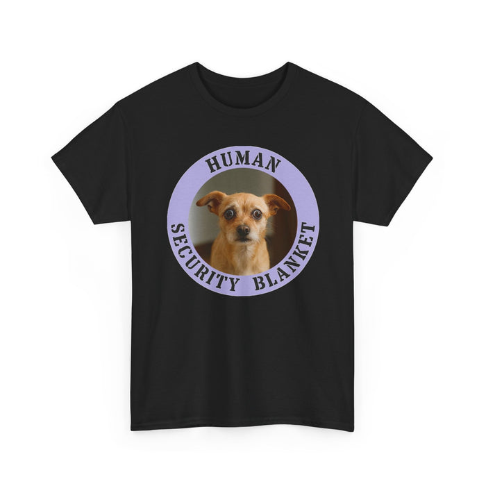 Dog Lover T‑Shirt - "Human Security Blanket" Cute Small Dog Photo Tee