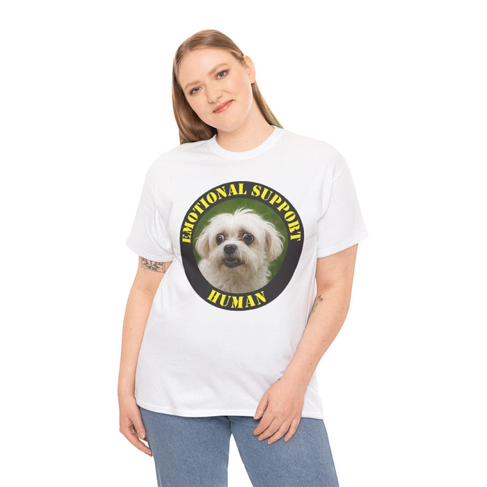 Emotional Support Human T‑Shirt — Cute Dog Photo Tee for Pet Lovers