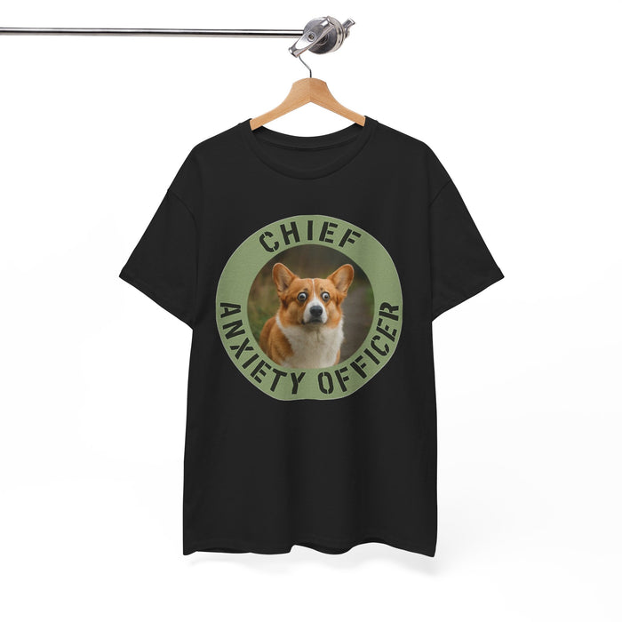 Chief Anxiety Officer T-Shirt — Cute Corgi Anxiety Officer Graphic Tee