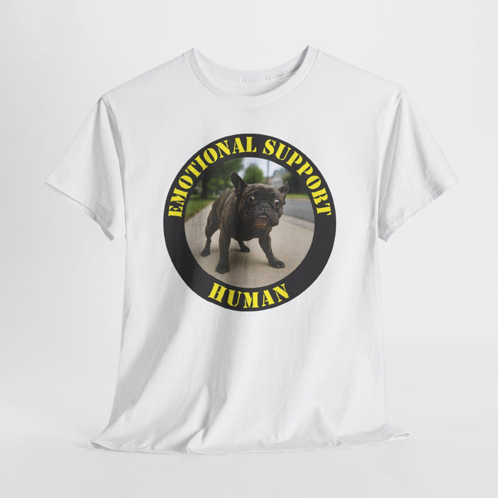 Emotional Support Human T‑Shirt – Funny Pet Rescue Tee with French Bulldog Photo