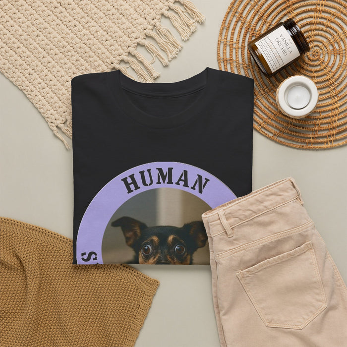 Human Security Blanket T-Shirt — Cute Dog Photo Tee