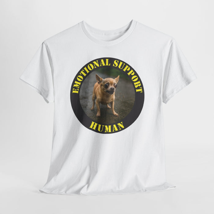 Emotional Support Human T‑Shirt — Cute Dog Badge Tee for Pet Lovers