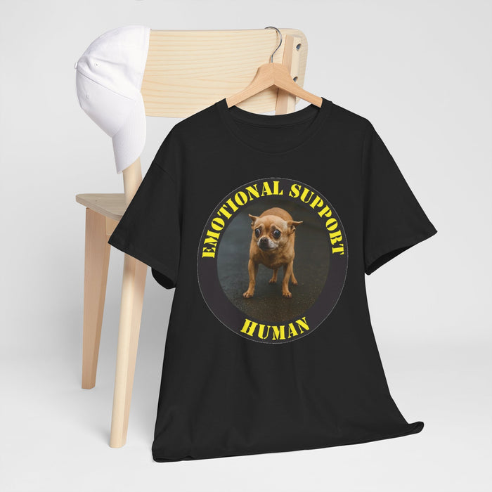 Emotional Support Human T-Shirt — Funny Dog Badge Tee