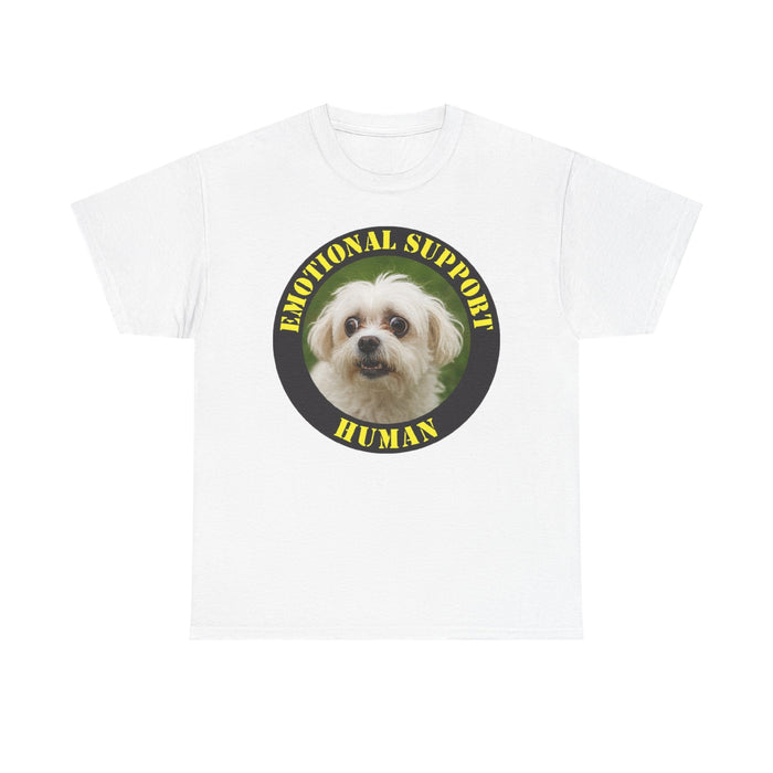 Emotional Support Human T‑Shirt — Cute Dog Photo Tee for Pet Lovers