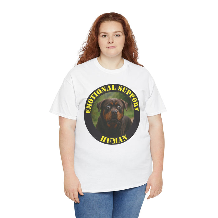 Emotional Support Human T-Shirt – Rottweiler Rescue Pet Lover Tee