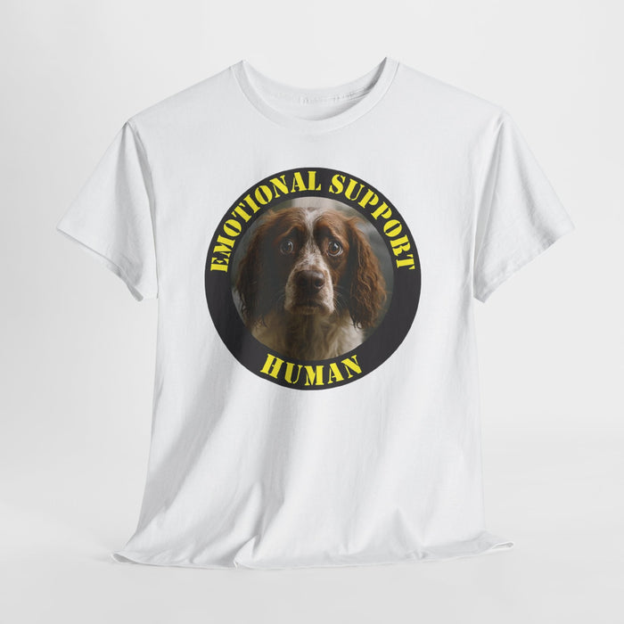 Emotional Support Human Tee — Funny Dog Face Graphic T-Shirt