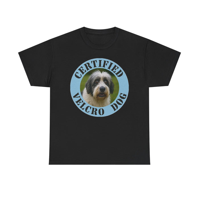 Old English Sheepdog Certified Velcro Dog T‑Shirt — Funny Pet Lover Tee