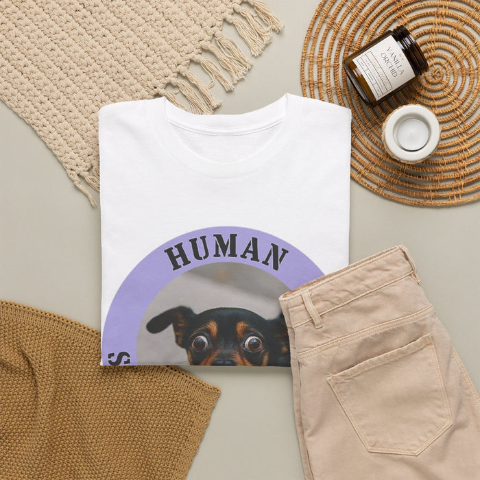 T-Shirt — "Human Security Blanket" Dog Face Graphic Tee
