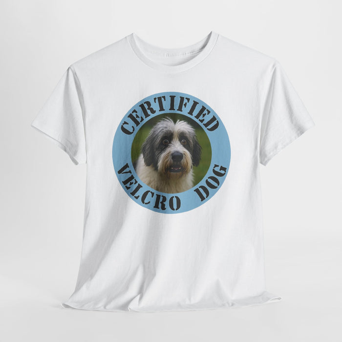 Old English Sheepdog Certified Velcro Dog T‑Shirt — Funny Pet Lover Tee