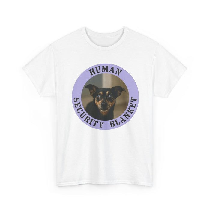 Human Security Blanket T-Shirt — Cute Dog Photo Tee