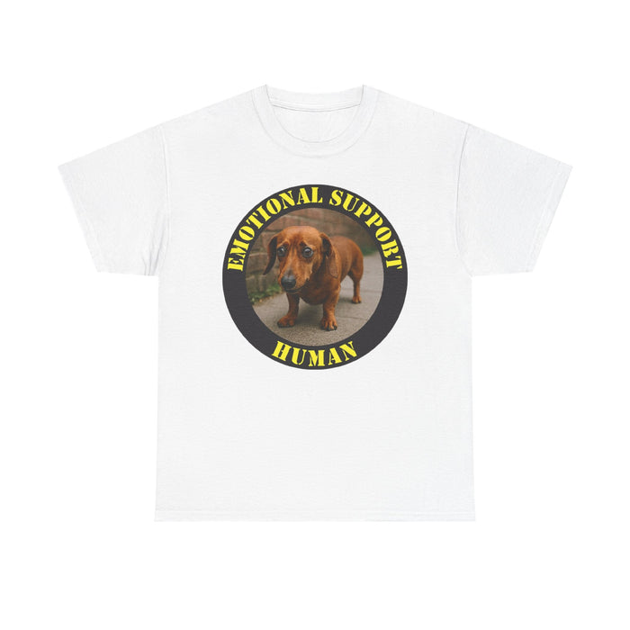 Emotional Support Human T-Shirt — Cute Dachshund Rescue Tee