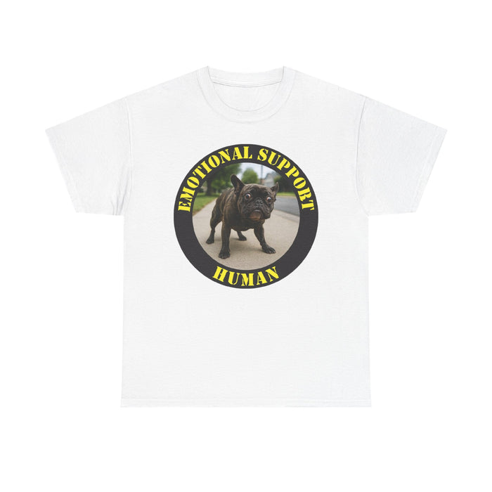 Emotional Support Human T‑Shirt – Funny Pet Rescue Tee with French Bulldog Photo