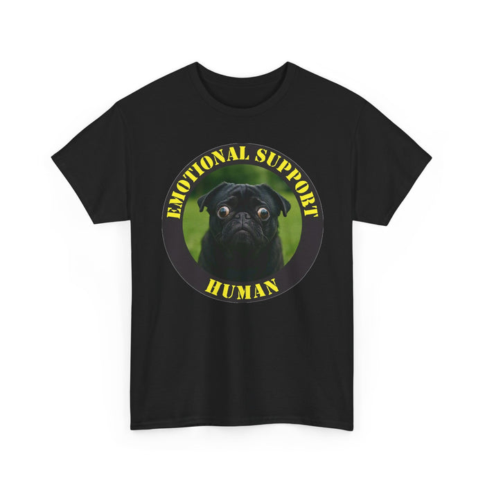 Emotional Support Human T-Shirt — Cute Pug Pet Lover Tee