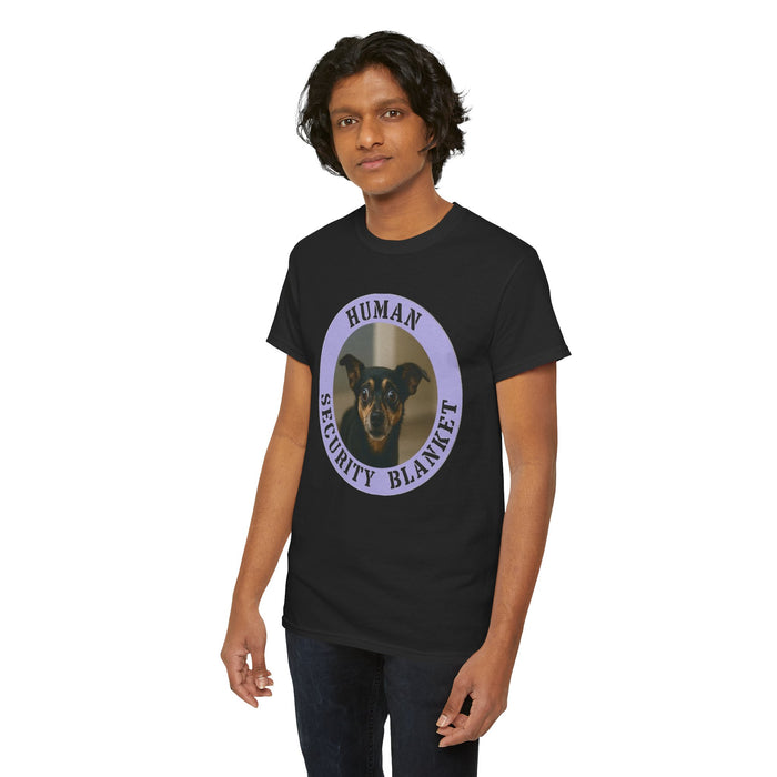 Human Security Blanket T-Shirt — Cute Dog Photo Tee