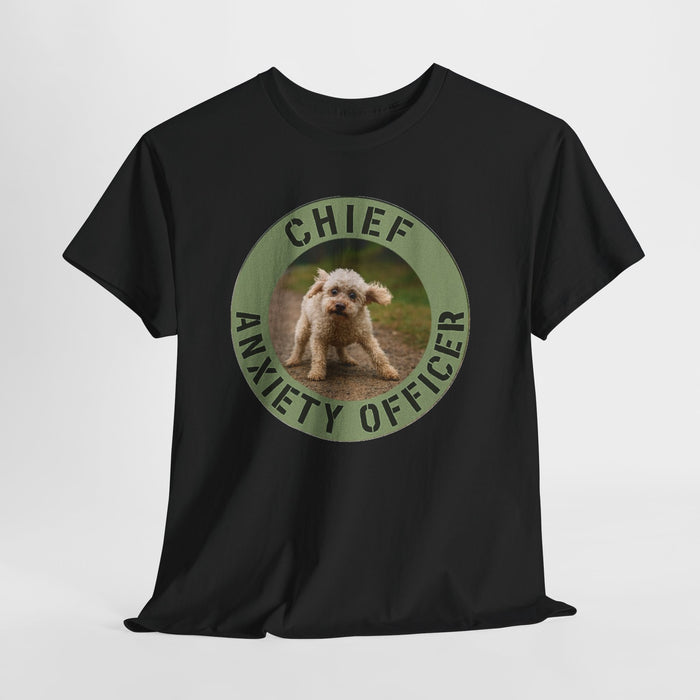 Chief Anxiety Officer T-Shirt — Cute Puppy Graphic Tee for Anxious Dog Lovers