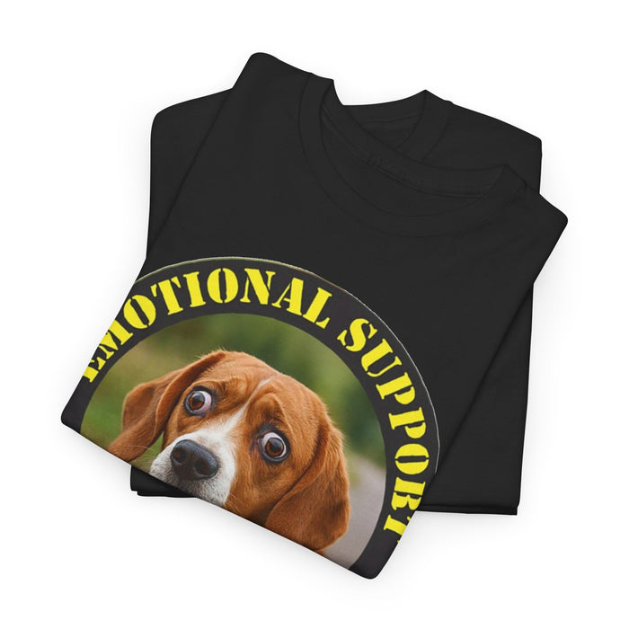 Emotional Support Human Tee — Funny Dog Badge T-Shirt