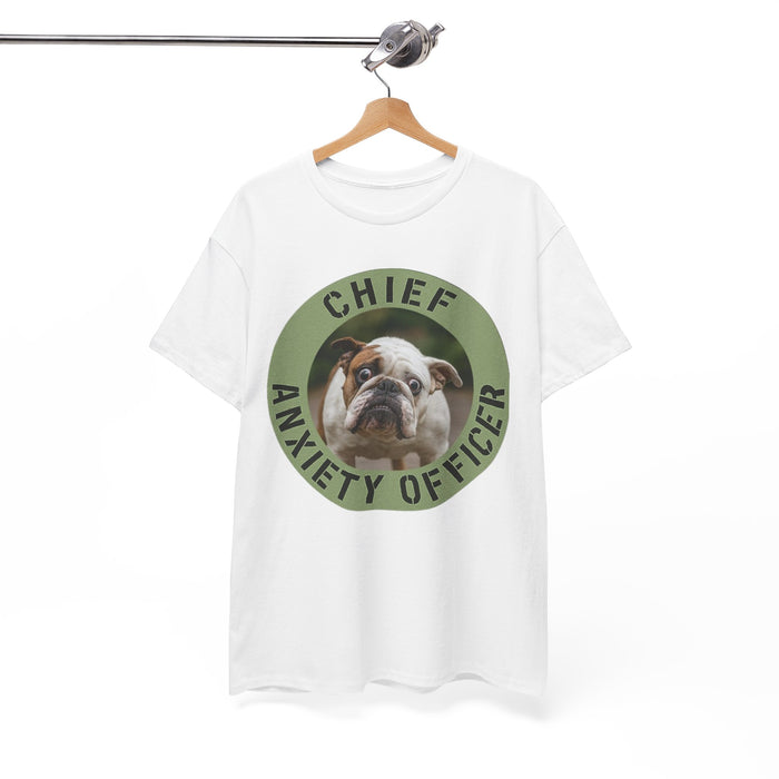 Chief Anxiety Officer Bulldog T-Shirt – Funny Pet Lover Tee