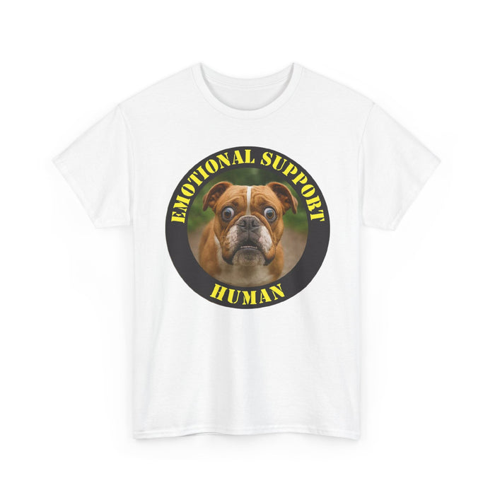 Emotional Support Human T‑Shirt – Funny Bulldog Pet Lover Tee