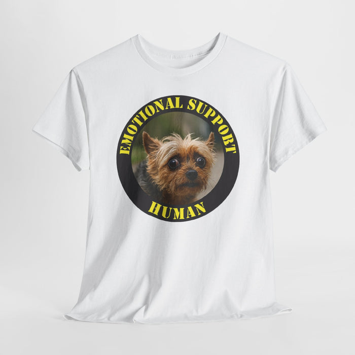 Emotional Support Human T-Shirt — Cute Yorkie Pet Therapy Tee