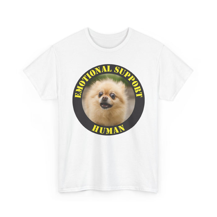 Emotional Support Human T‑Shirt — Cute Pomeranian Therapy Dog Tee