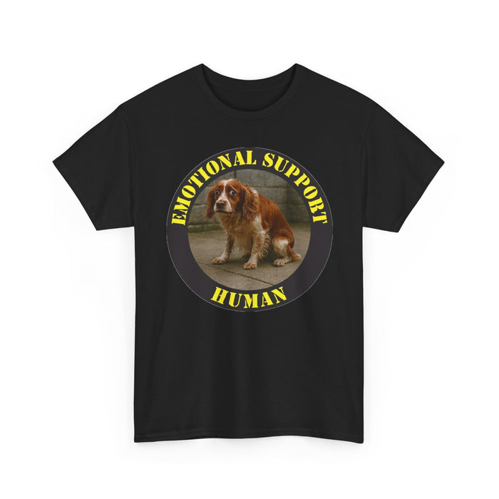 Emotional Support Human T‑Shirt — Cute Spaniel Pet Therapy Tee