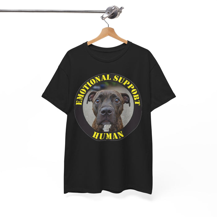 Pit bull Emotional Support Human T-Shirt — Dog Photo Graphic Tee for Pet Lovers