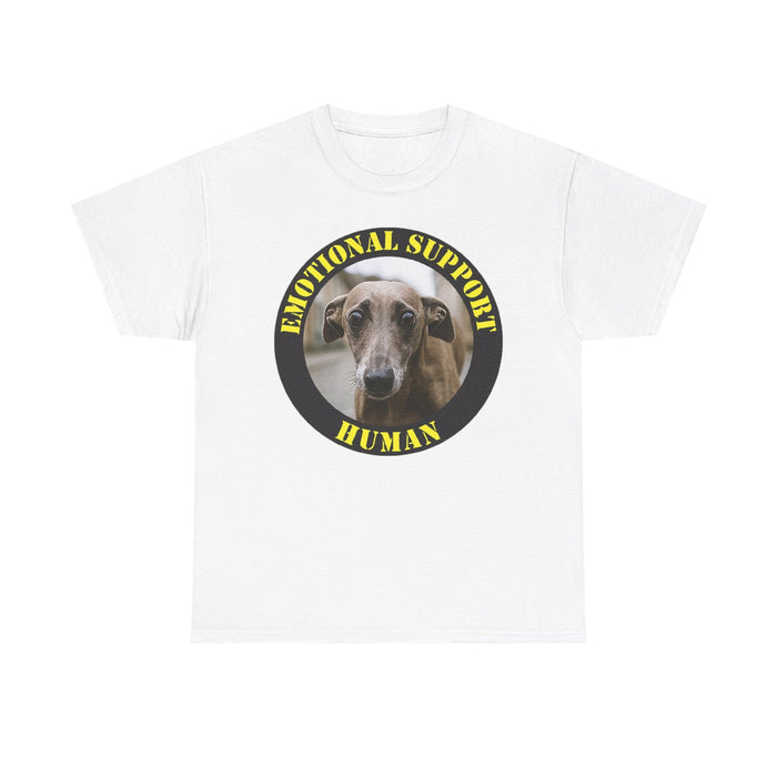 Emotional Support Human Tee — Funny Dog Portrait Shirt for Pet Lovers