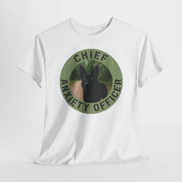 Chief Anxiety Officer Tee — Funny Dog Graphic T-Shirt