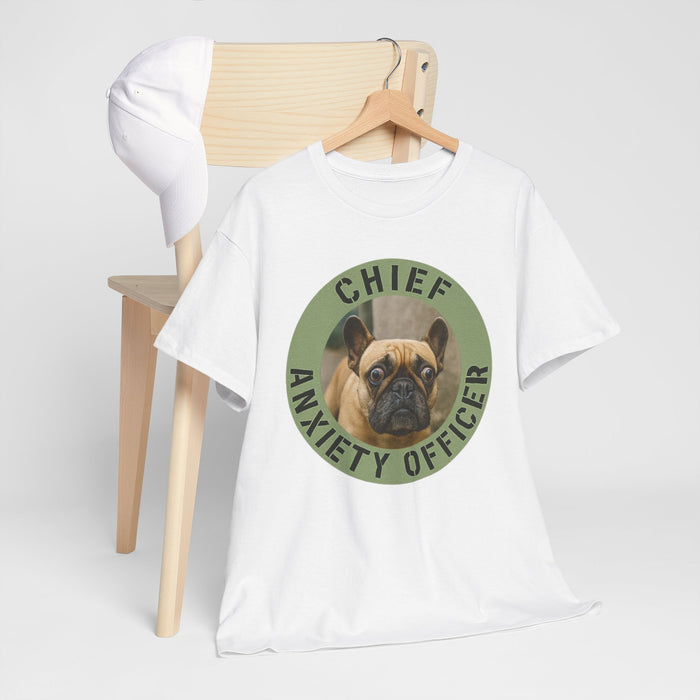 Chief Anxiety Officer T-Shirt — Funny French Bulldog Graphic Tee