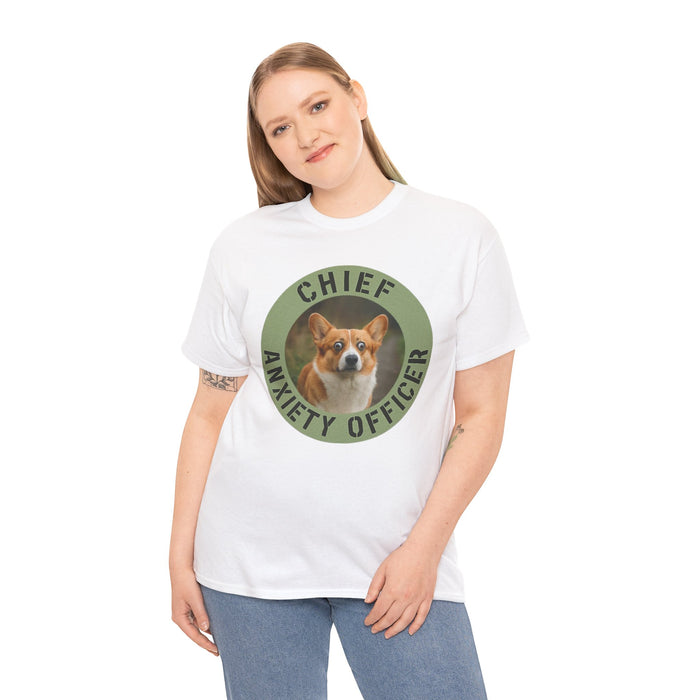 Chief Anxiety Officer T-Shirt — Cute Corgi Anxiety Officer Graphic Tee