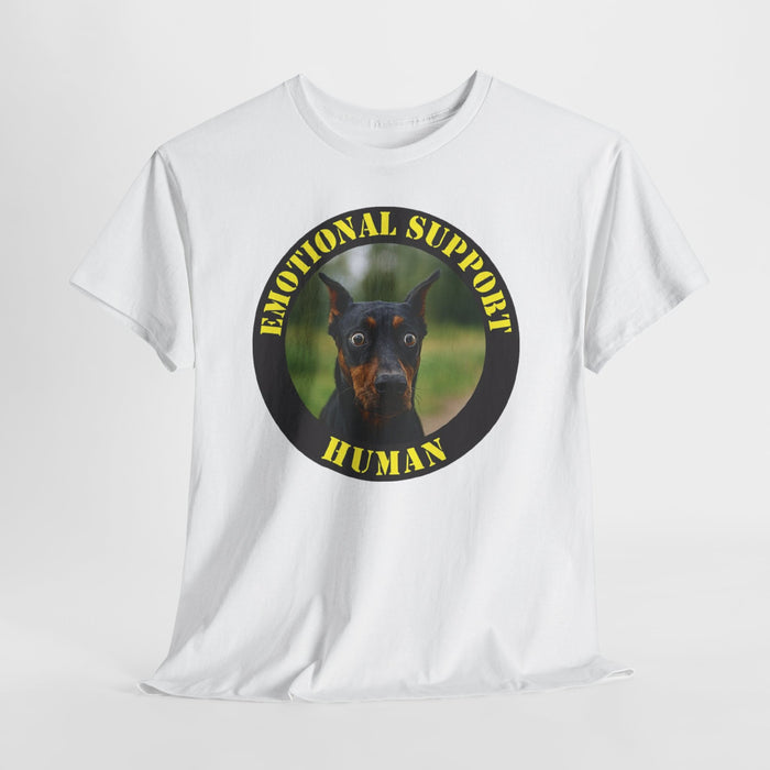 Emotional Support Human T‑Shirt — Doberman Pet Lover Tee