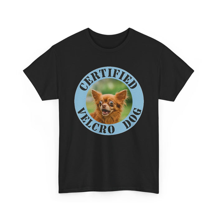 T-Shirt — "Certified Velcro Dog" Cute Chihuahua Graphic Tee