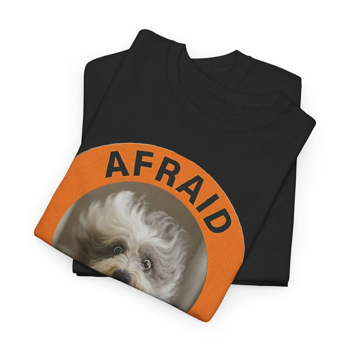 Afraid But Trying Dog Tee - Cute Encouragement Old English Sheepdog T-Shirt