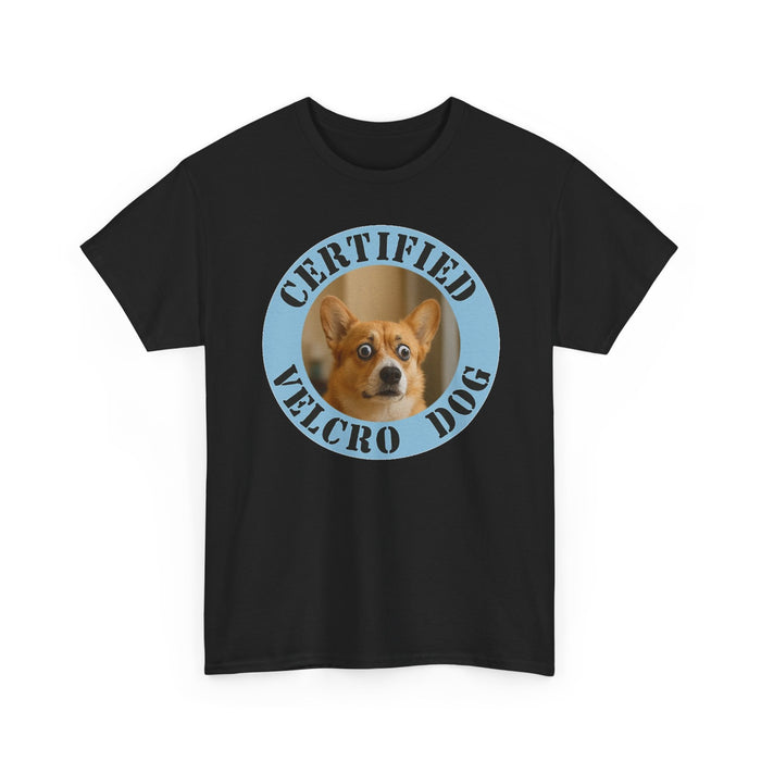 Certified Velcro Dog T‑Shirt — Cute Corgi Face Graphic Tee
