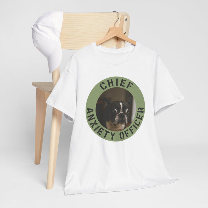 Chief Anxiety Officer Dog T-Shirt — Funny Pet Mom/Dad Tee