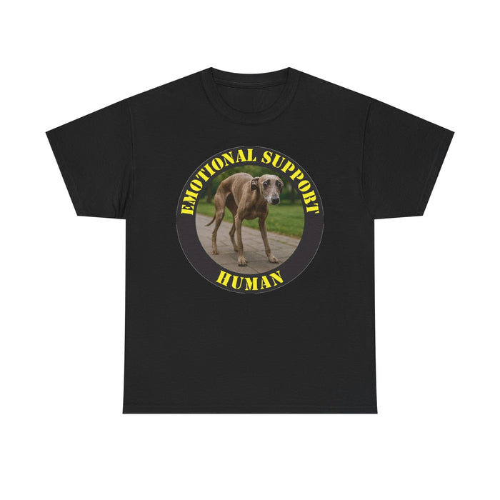 Emotional Support Human T-Shirt — Funny Dog/Whippet Rescue Tee