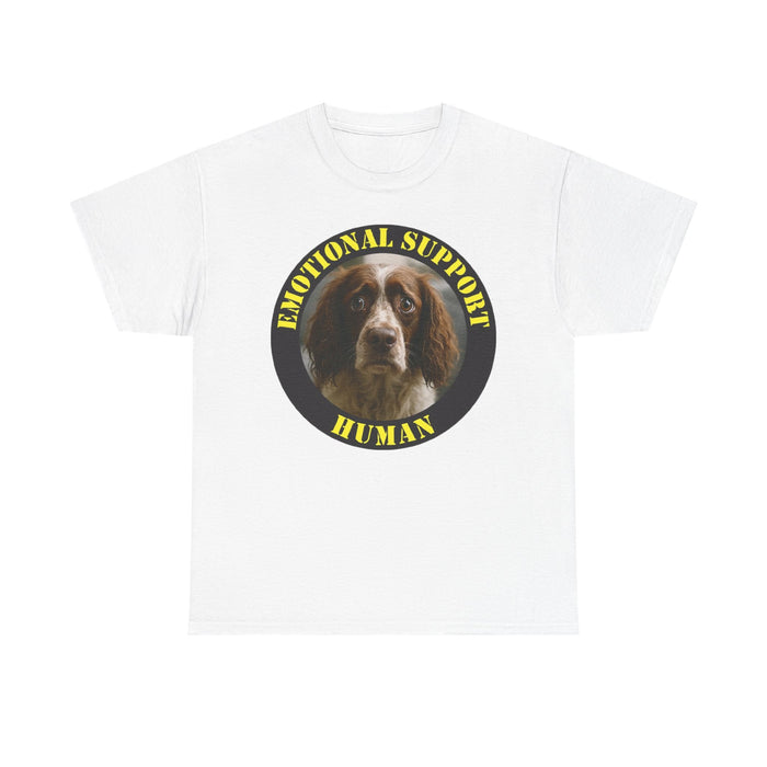 Emotional Support Human Tee — Funny Dog Face Graphic T-Shirt
