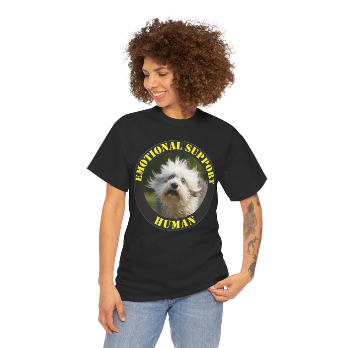 Emotional Support Human T‑Shirt — Cute Rescue Dog Pet Lover Tee