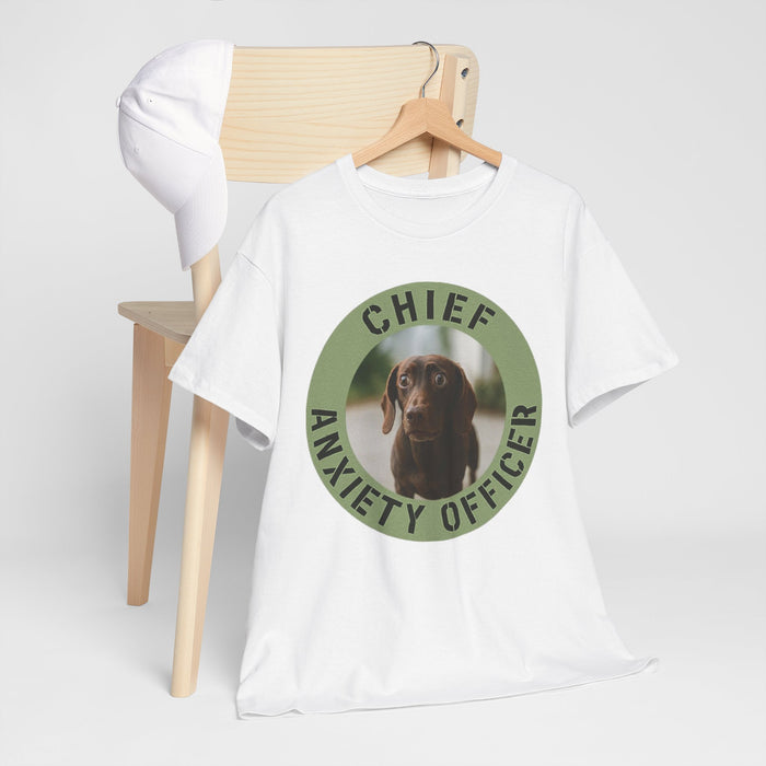 Chief Anxiety Officer T-Shirt — Funny Dog Graphic Tee for Pet Lovers