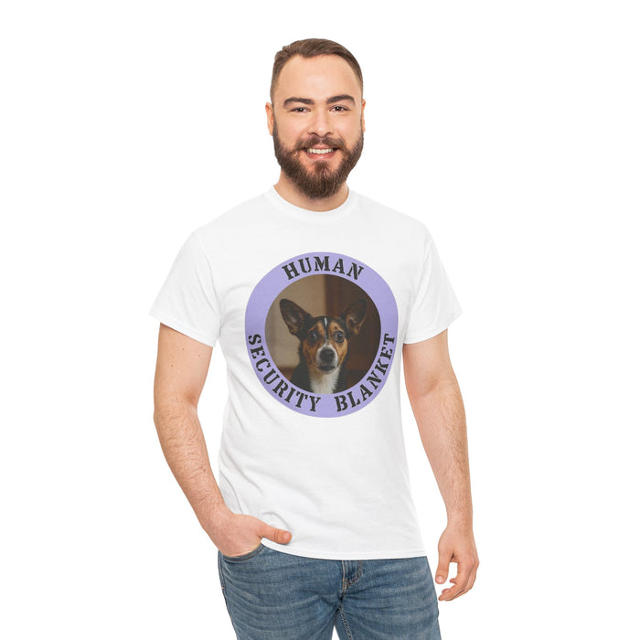 Human Security Blanket Tee — Cute Dog Photo Graphic T-Shirt