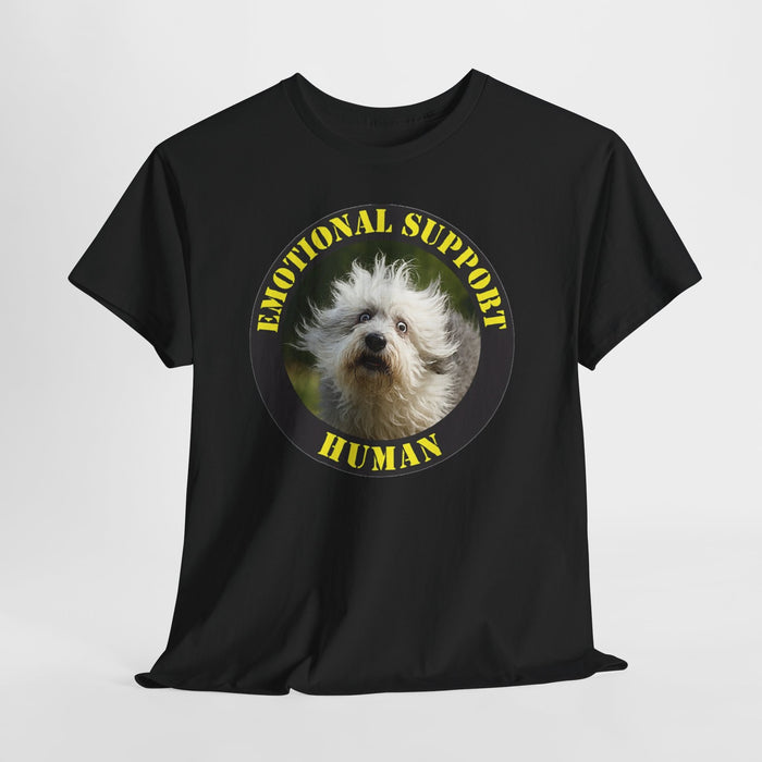 Emotional Support Human T‑Shirt — Cute Rescue Dog Pet Lover Tee