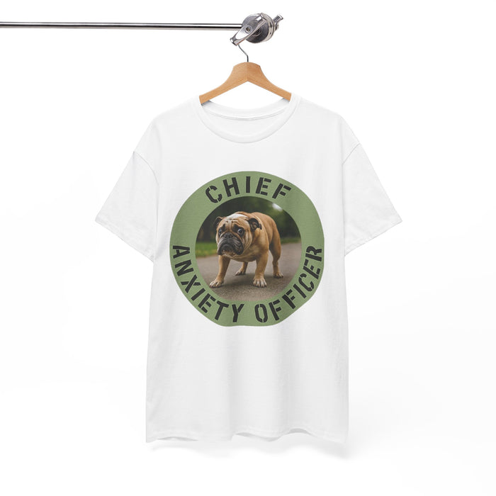 Chief Anxiety Officer T-Shirt — Funny Bulldog Pet Tee