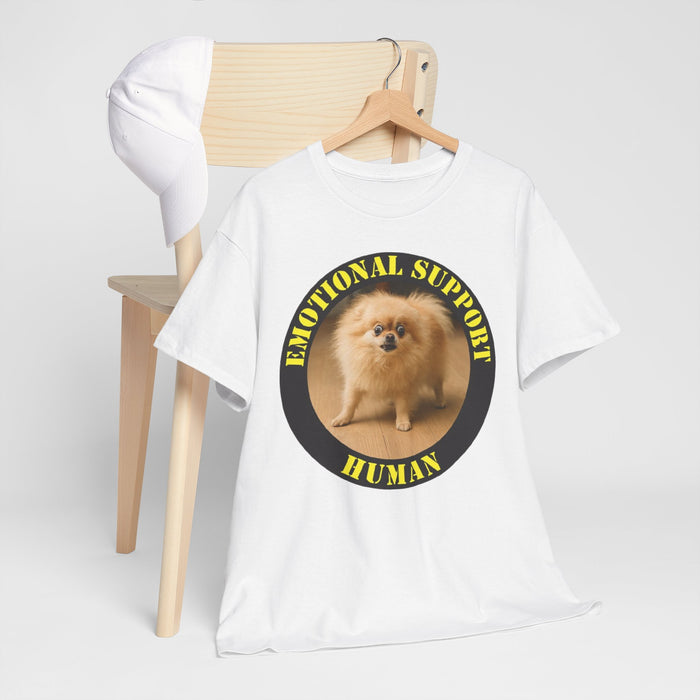 Emotional Support Human Tee — Cute Pomeranian Graphic T-Shirt