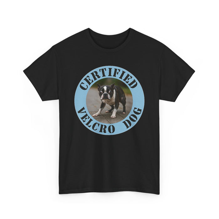 Certified Velcro Dog T‑Shirt — Funny Puppy Photo Tee for Dog Lovers